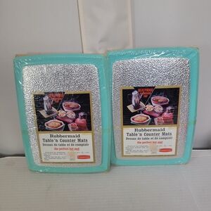 Rubbermaid Table 'n Counter Mats in Aqua Vintage 1960s Kitchen Dining NEW MCM